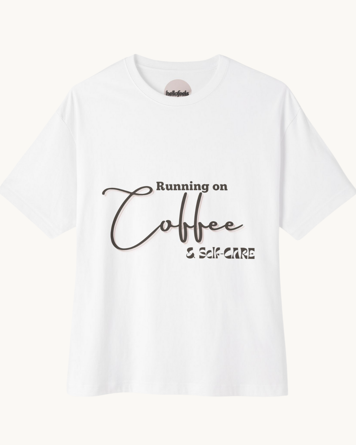 Running On Coffee & Self Care Unisex Oversized Boxy Tee